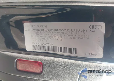 2021 Audi A5 Sportback Premium 40 Tfsi Quattro S Tronic из США, поврежденный, VIN WAUABCF59MA033398